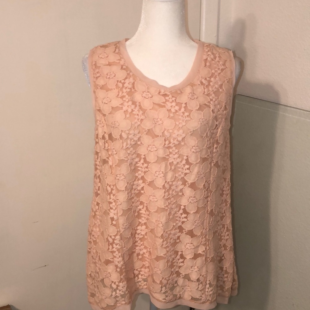 STYLE & Co. Sz P/XL pink floral lace sleeveless top! Very pretty 🤩BNWT. Macy’s